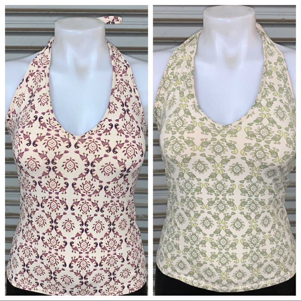 Two gap Halter stretch tops with support